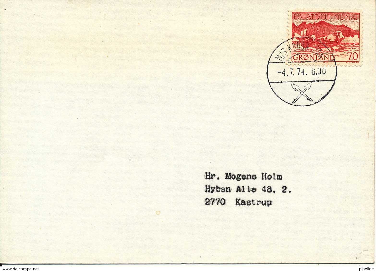 Greenland Ship Cover M/S Kununguak 4-7-1974 Sent To Denmark - Covers & Documents