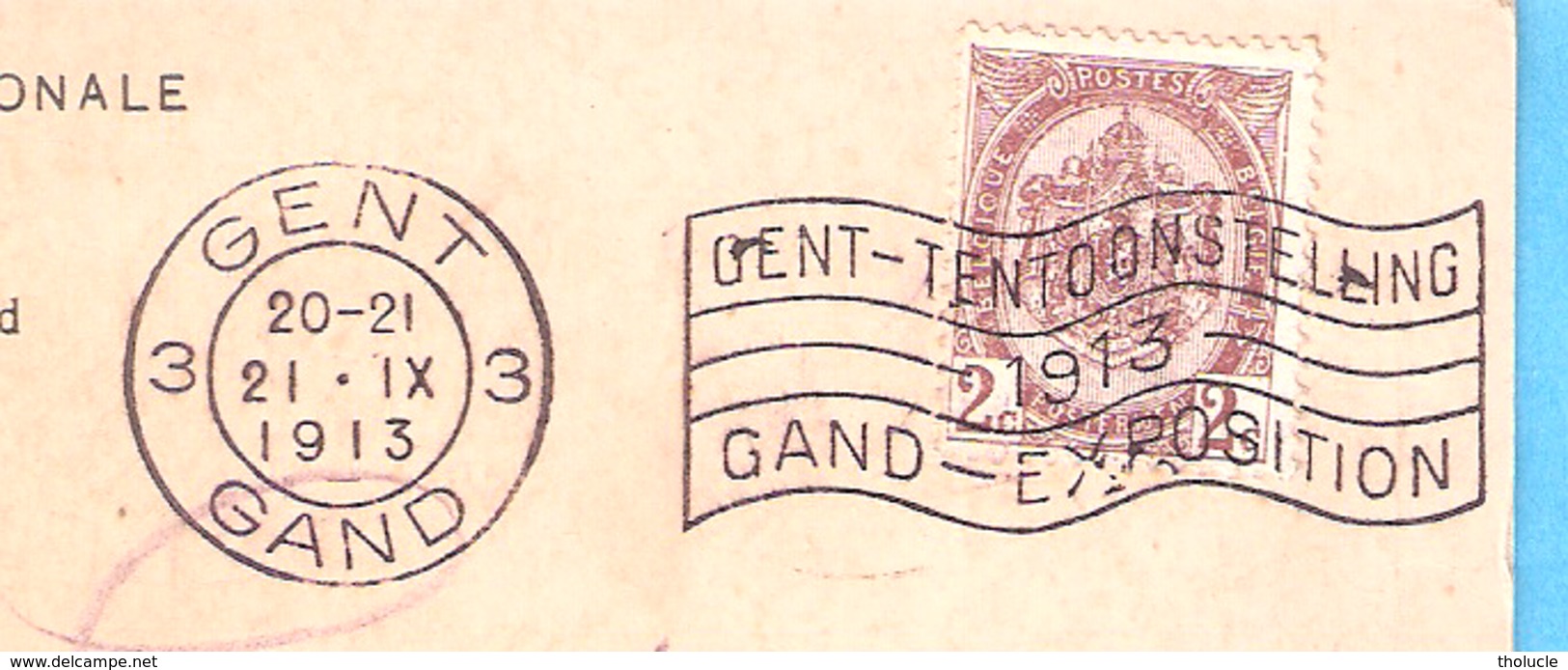 Armoiries 1907-COB 82 Avec Oblitération "Exposition De Gent*Gand-1913"-Carte Postale-Le Cheval-Paard "Ros Bayard-Beiaard - 1893-1907 Stemmi