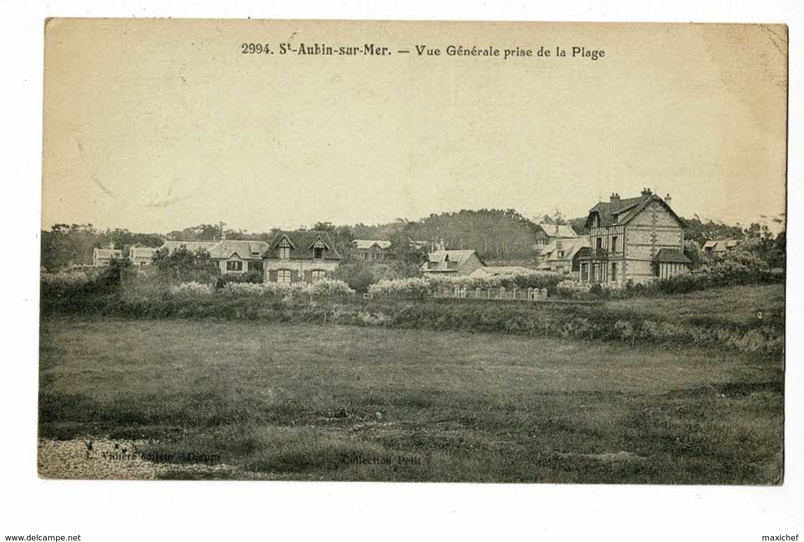 Saint Aubin Sur Mer - Vue Générale Prise De La Plage - Circulé 1924 - Altri & Non Classificati