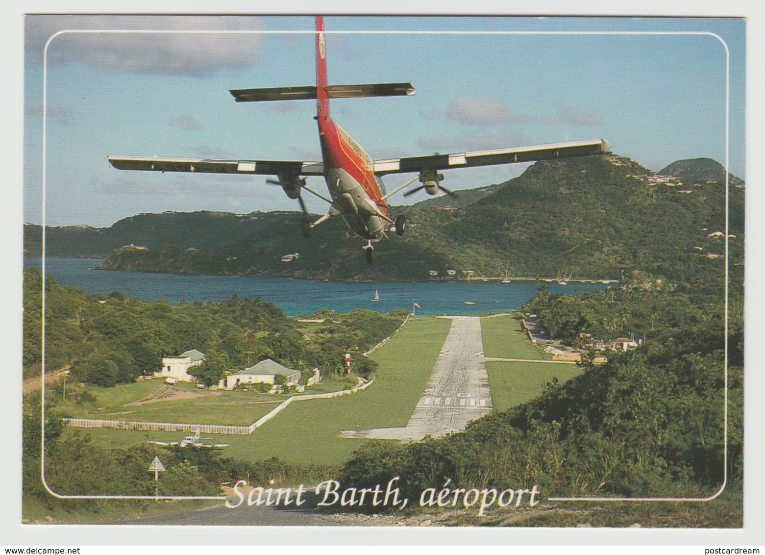 Saint-Barth Aerial View Airport Postcard Netherland Antilles Guadeloupe, Saint-Martin, AEROPORT Saint Jean - Sint-Marteen