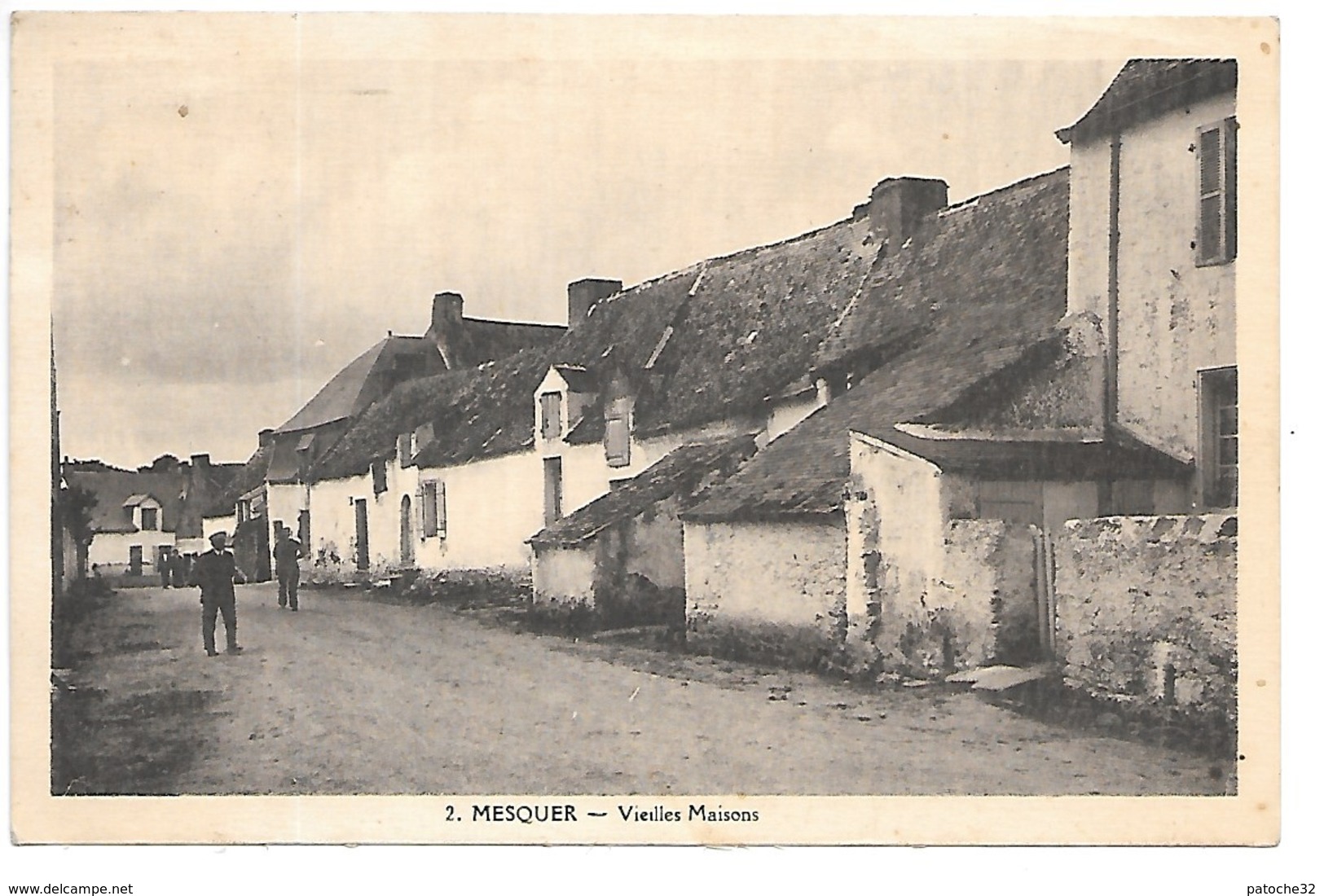 Cpa...Mesquer...vieilles Maisons...animée...1944... - Mesquer Quimiac