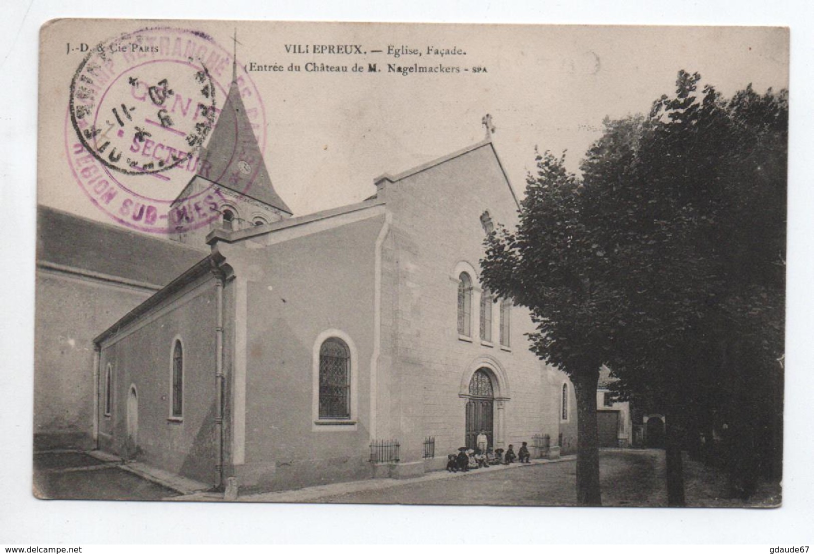 1914 - CP FM Avec CACHET MILITAIRE "CAMP RETRANCHE DE PARIS / REGION SUD OUEST" - WW I