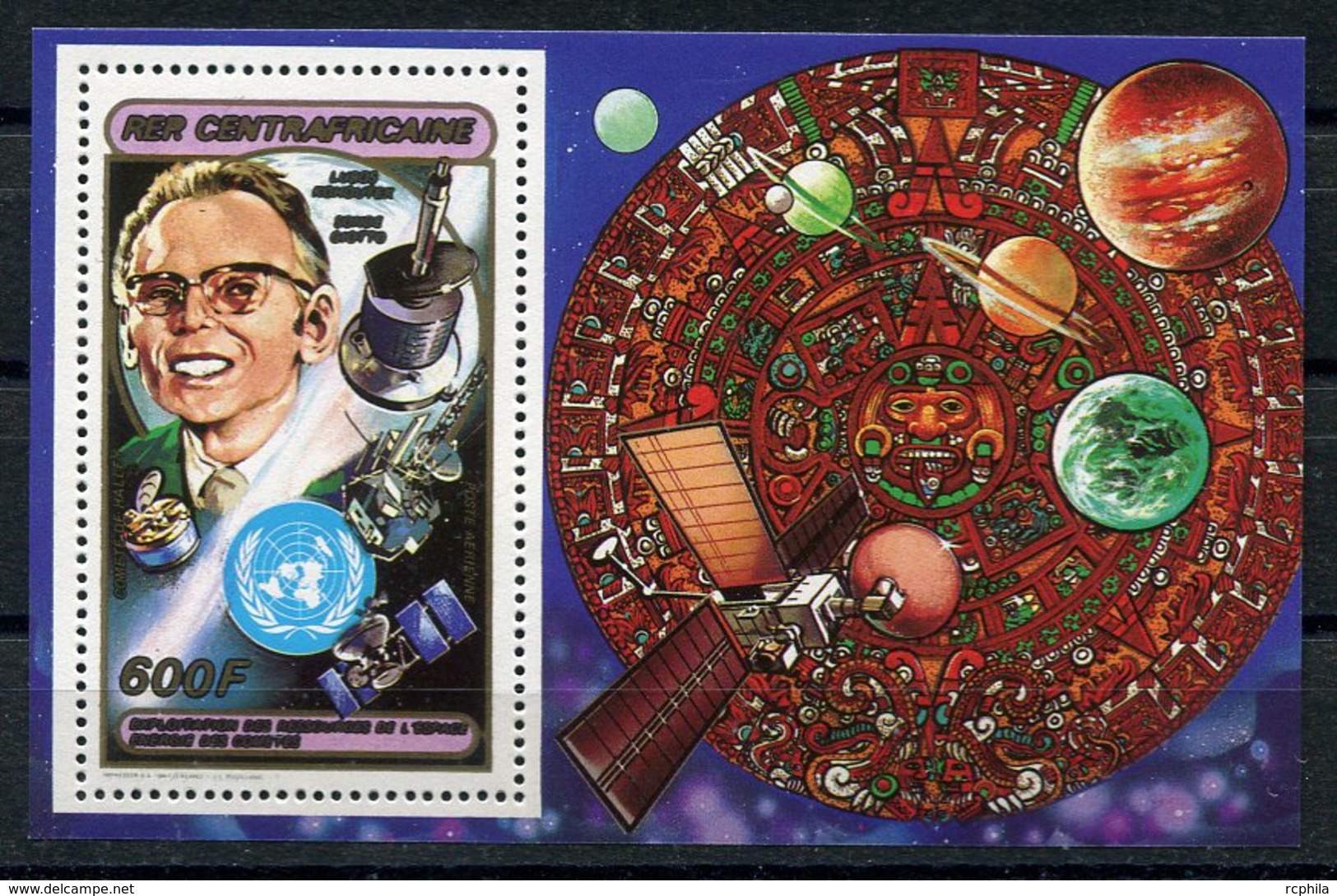 RC 14796 REP CENTRAFRICAINE EXPLORATION DES RESOURCES DE L'ESPACE BLOC FEUILLET NEUF ** MNH TB - Zentralafrik. Republik