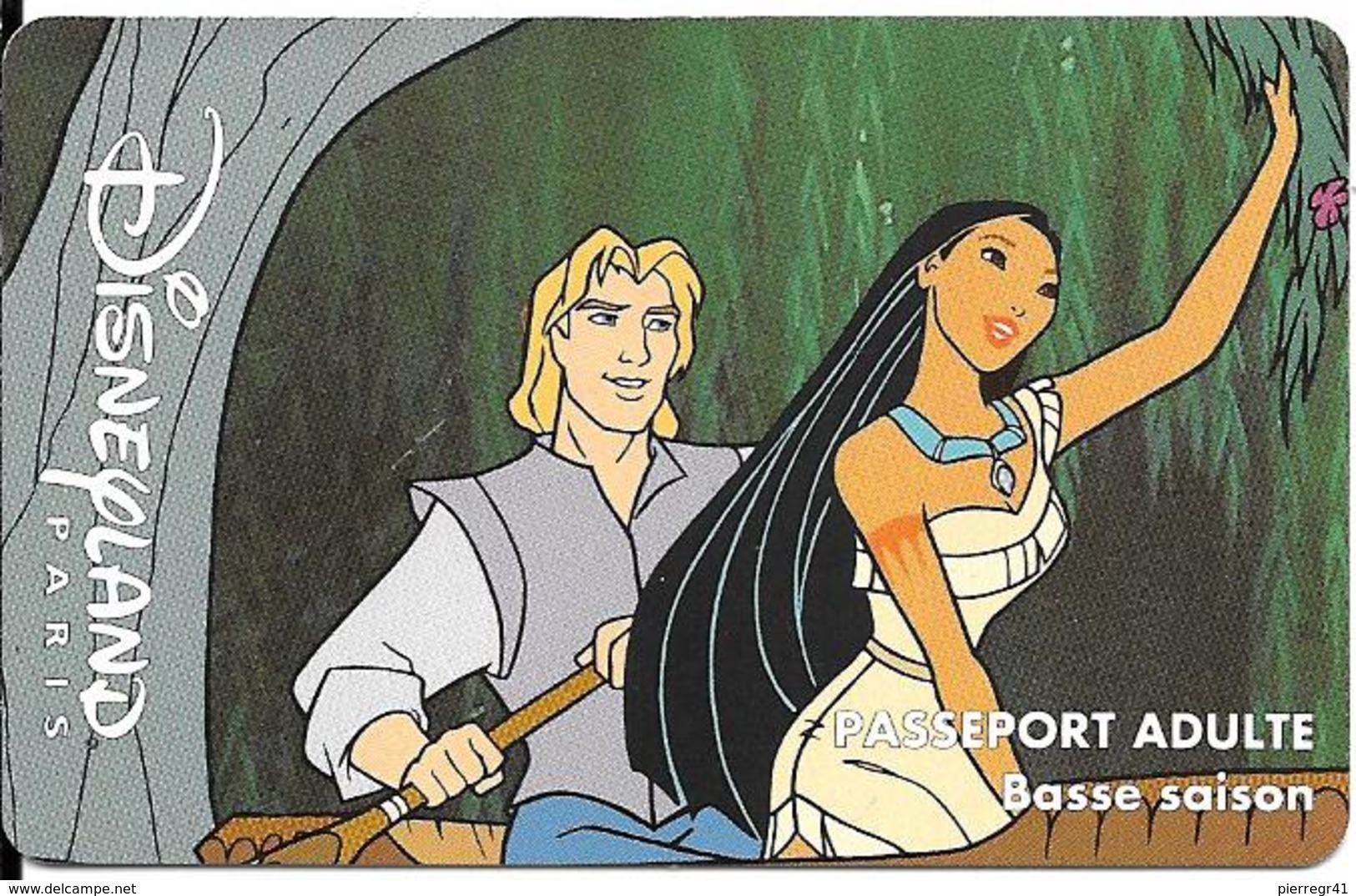 PASS--DISNEY-DISNEYLAND PARIS-1997-POCAHONTAS-V° Speos N°S 019701 En Bas A Droite-Valide 1 Jour Saison Basse-TBE - Disney-Pässe