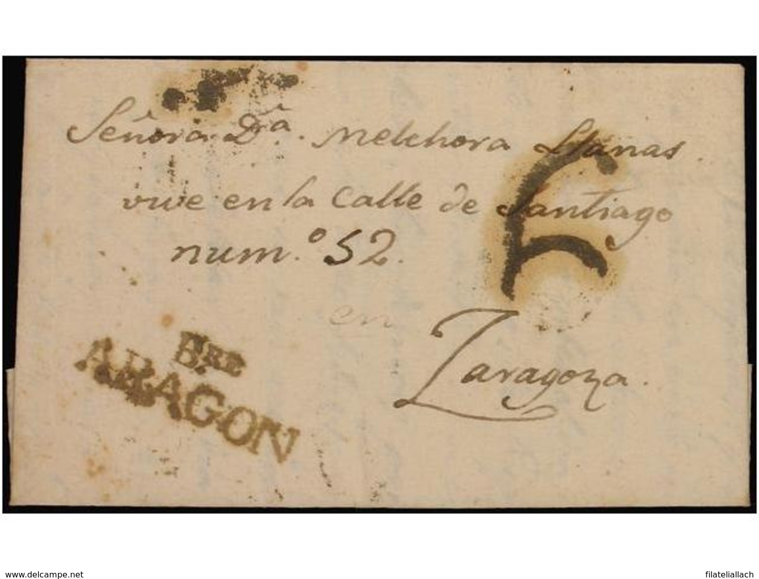 SPAIN: PREPHILATELIC MARKS  DP04 ARAGON - ...-1850 Prefilatelia