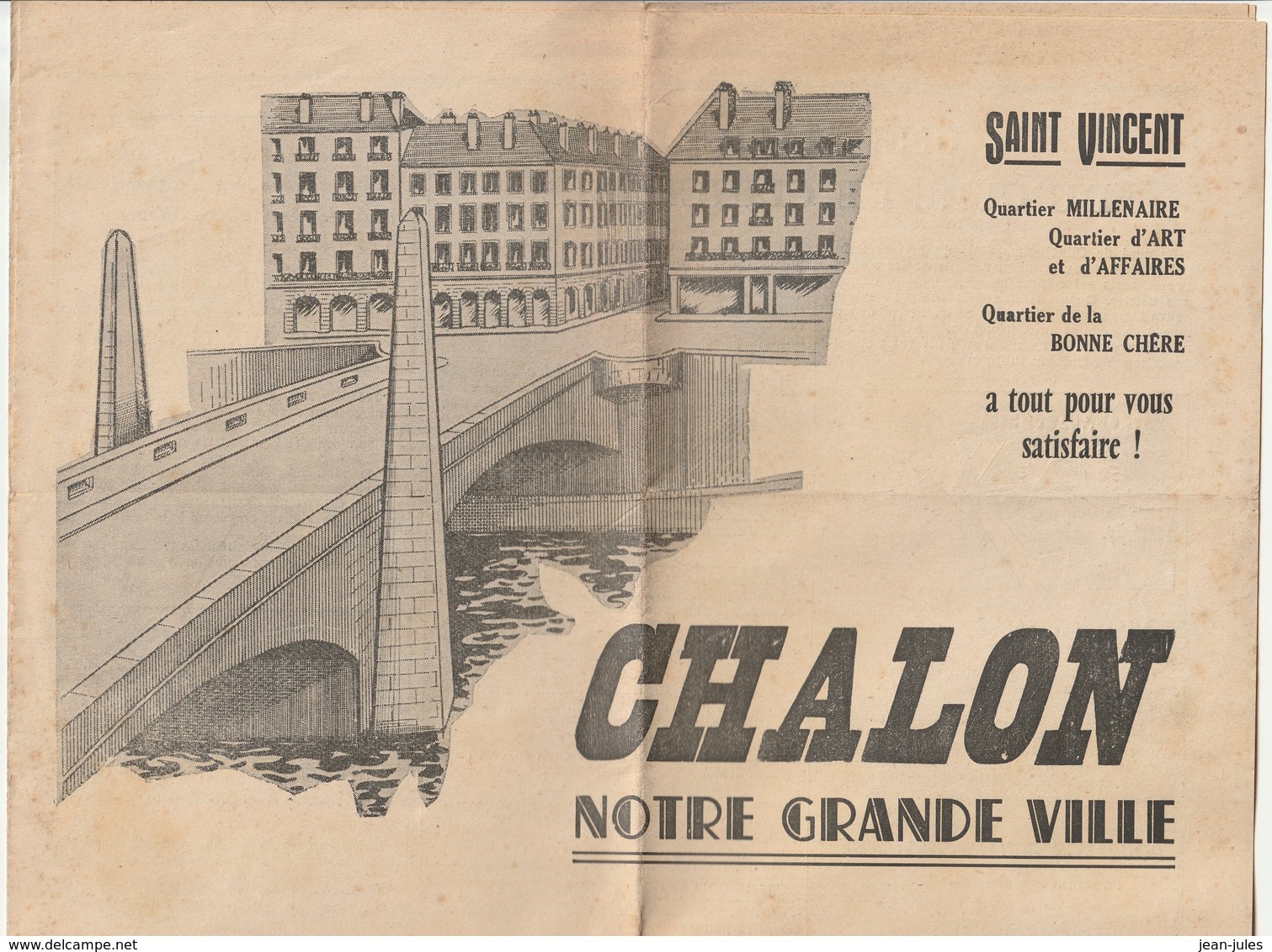 Chalon Notre Grande Ville - Petit Journal Sous L'égide Du Quartier St-Vincent 1958 Imprimerie Industrielle & Commerciale - Dépliants Touristiques