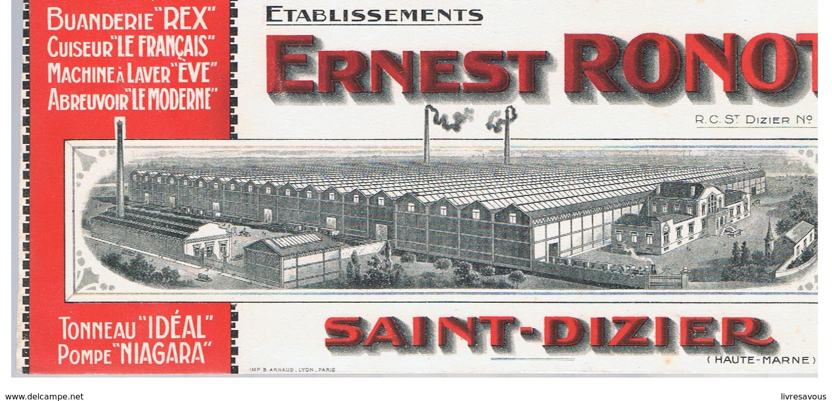 Buvard Etablissements Ernest Ronot Saint-Dizier Tonneau IDEAL Pompe NIAGARA - Agriculture