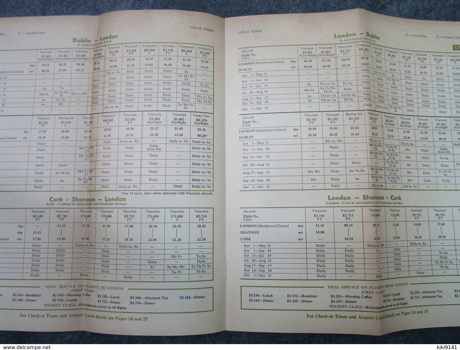 AER LINGUS - Final édition - Timetable Summer 1964 (28 Pages) - Horarios