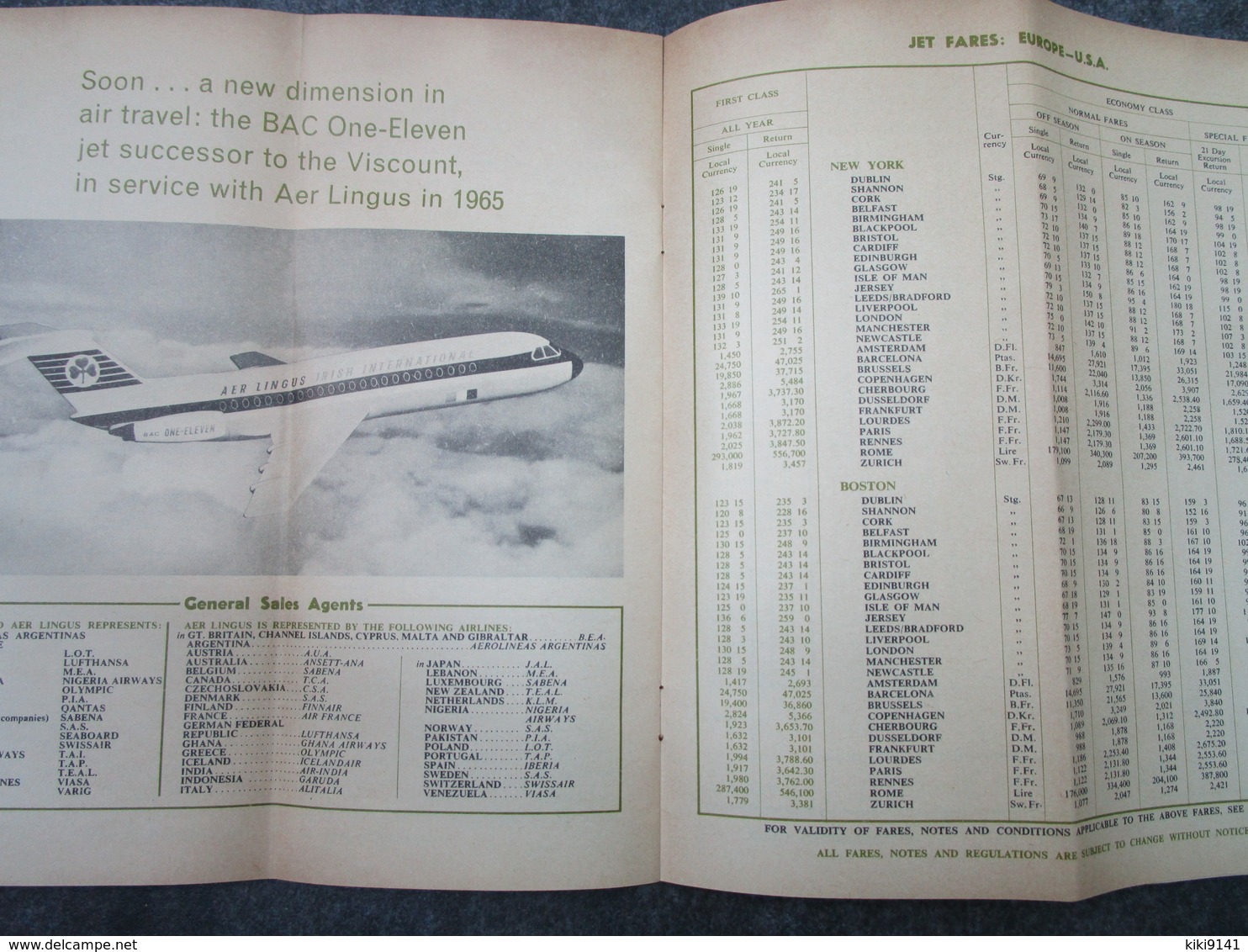 AER LINGUS - Final édition - Timetable Summer 1964 (28 Pages) - Tijdstabellen