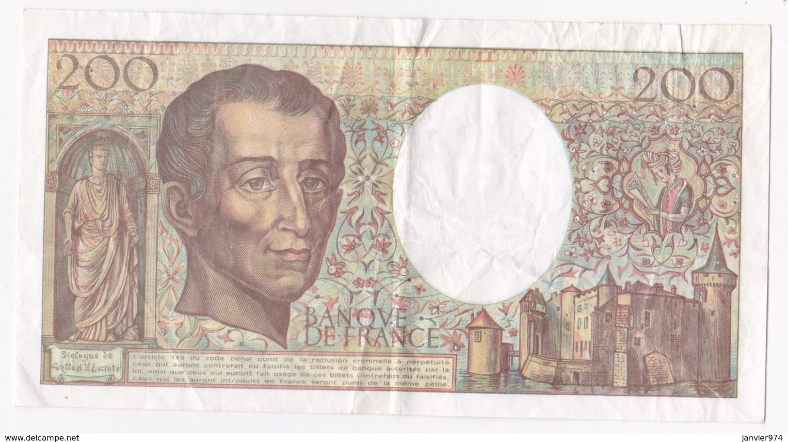 200 Francs Montesquieu 1992 Alphabet : E.120 N° 795670 - 200 F 1981-1994 ''Montesquieu''