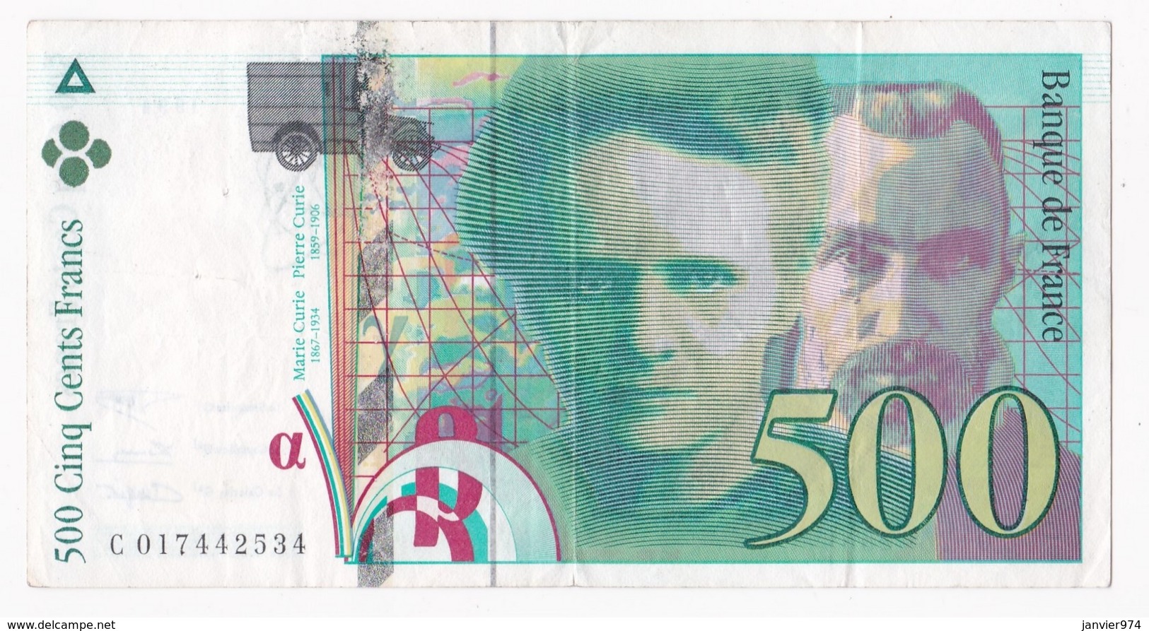 500 Francs Pierre Et Marie Curie 1994 N° C 017442534 - 500 F 1994-2000 ''Pierre En Marie Curie''