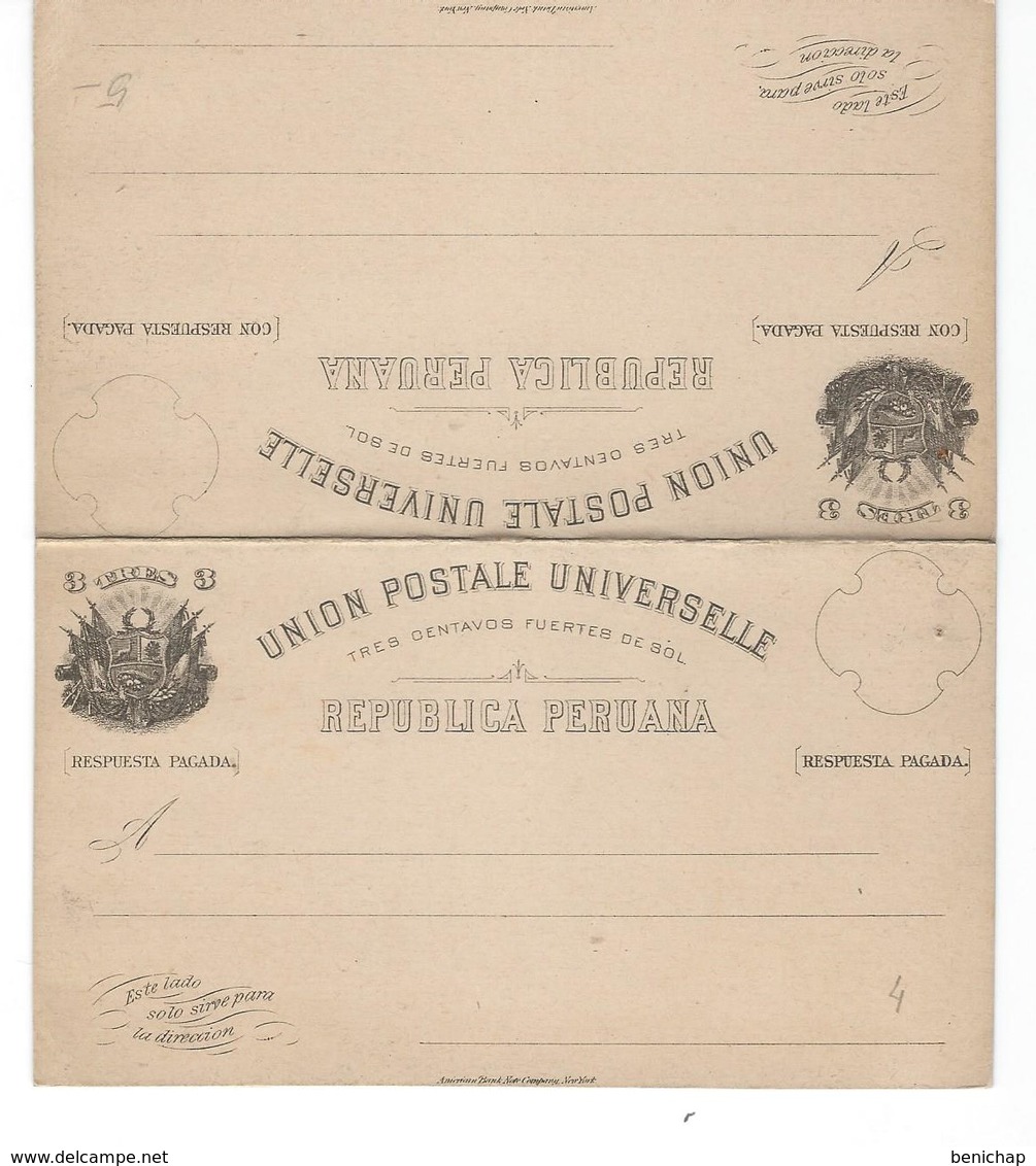 UNION POSTALE UNIVERSELLE - REPUBLICA PERUANA - - Peru