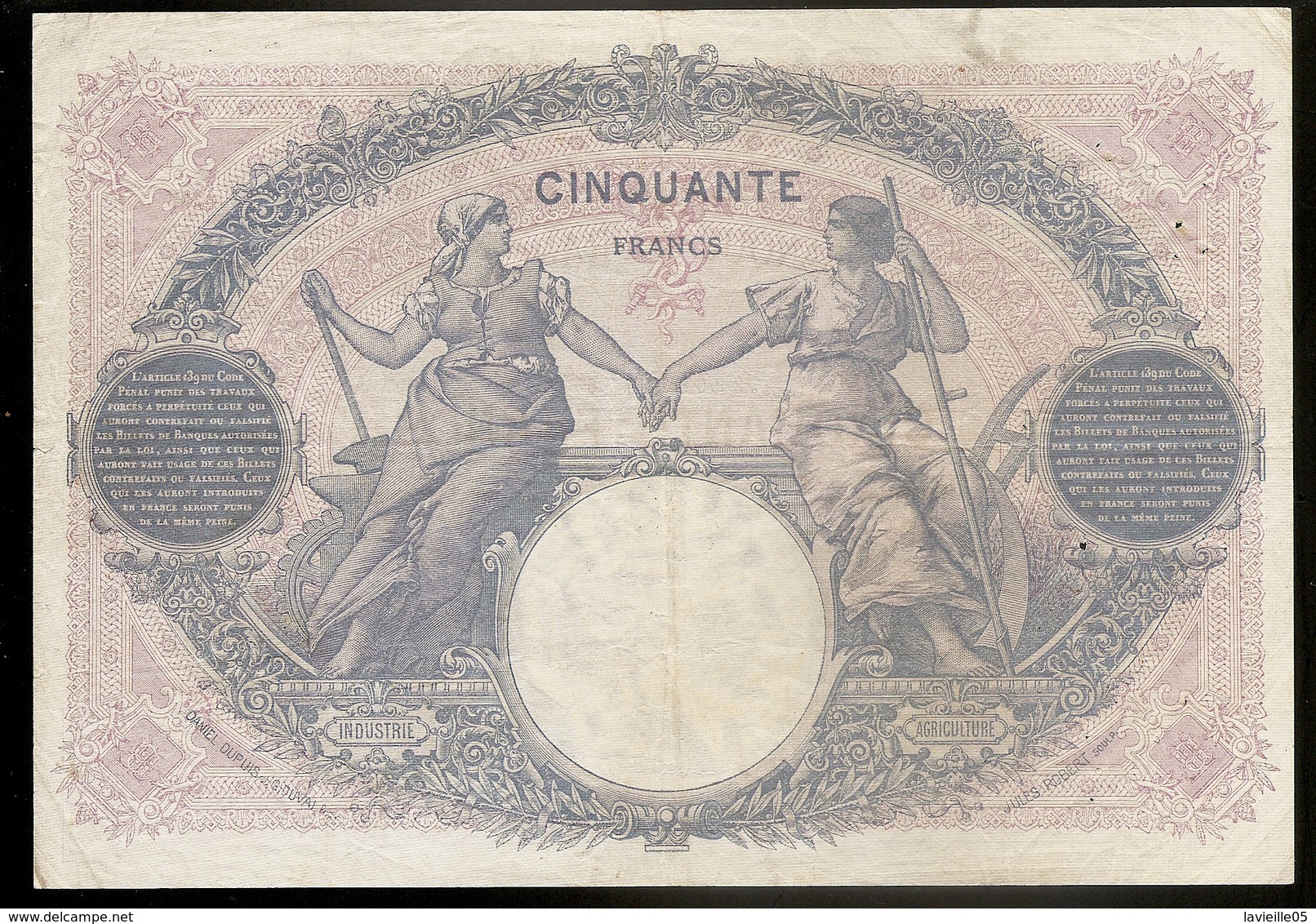 50 Francs Bleu Et Rose 1926 - 50 F 1889-1927 ''Bleu Et Rose''