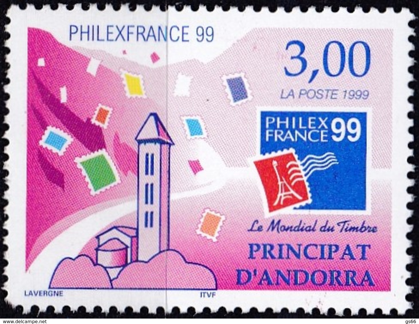 Andorra, Fr., 1999, 539,  MNH **, PHILEXFRANCE ’99, Paris. - Ungebraucht