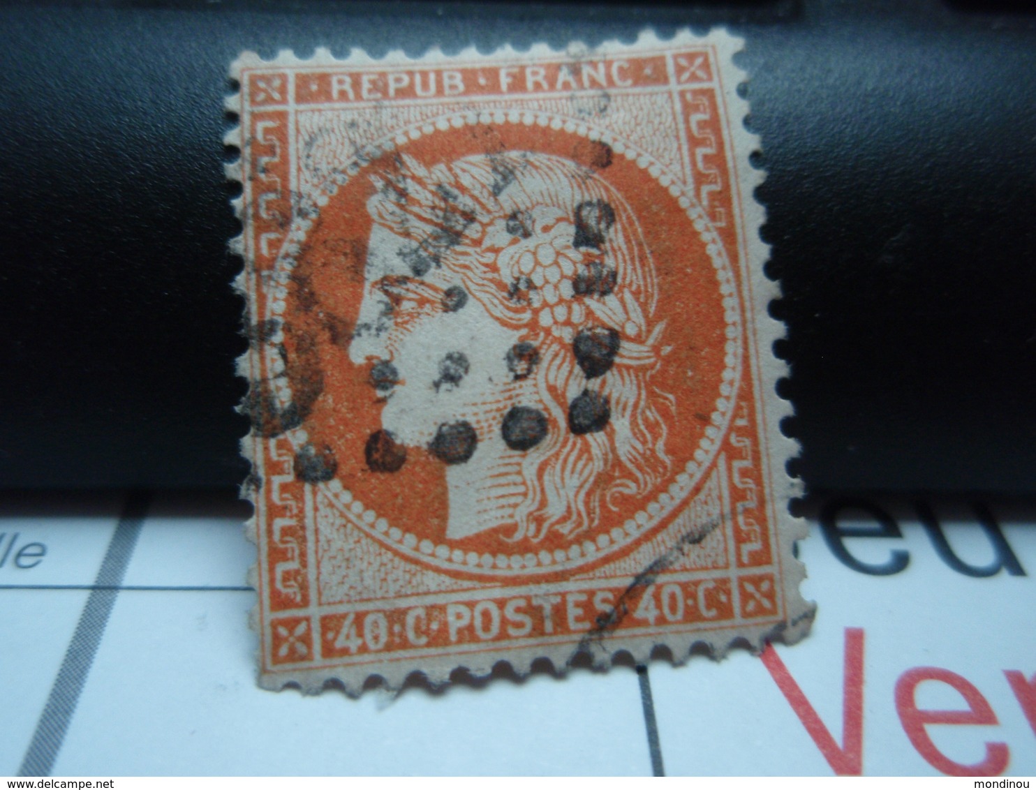 TIMBRE TYPE CERES 40C ORANGE, N° 38 OBLITERE Avec Charnière - 1870 Siège De Paris