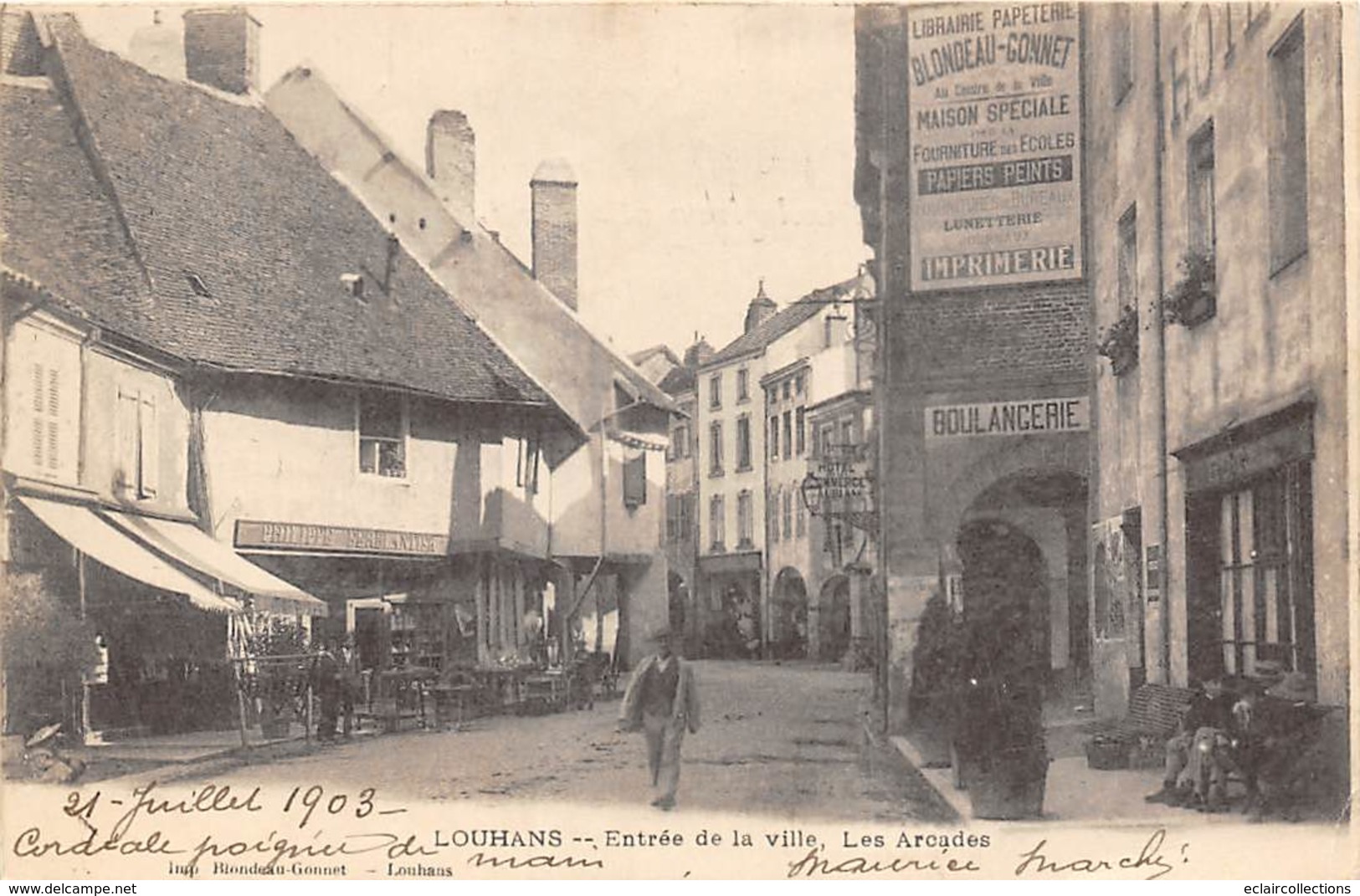 Louhans       71        Entrée De La Ville. Les Arcades       (voir Scan) - Louhans