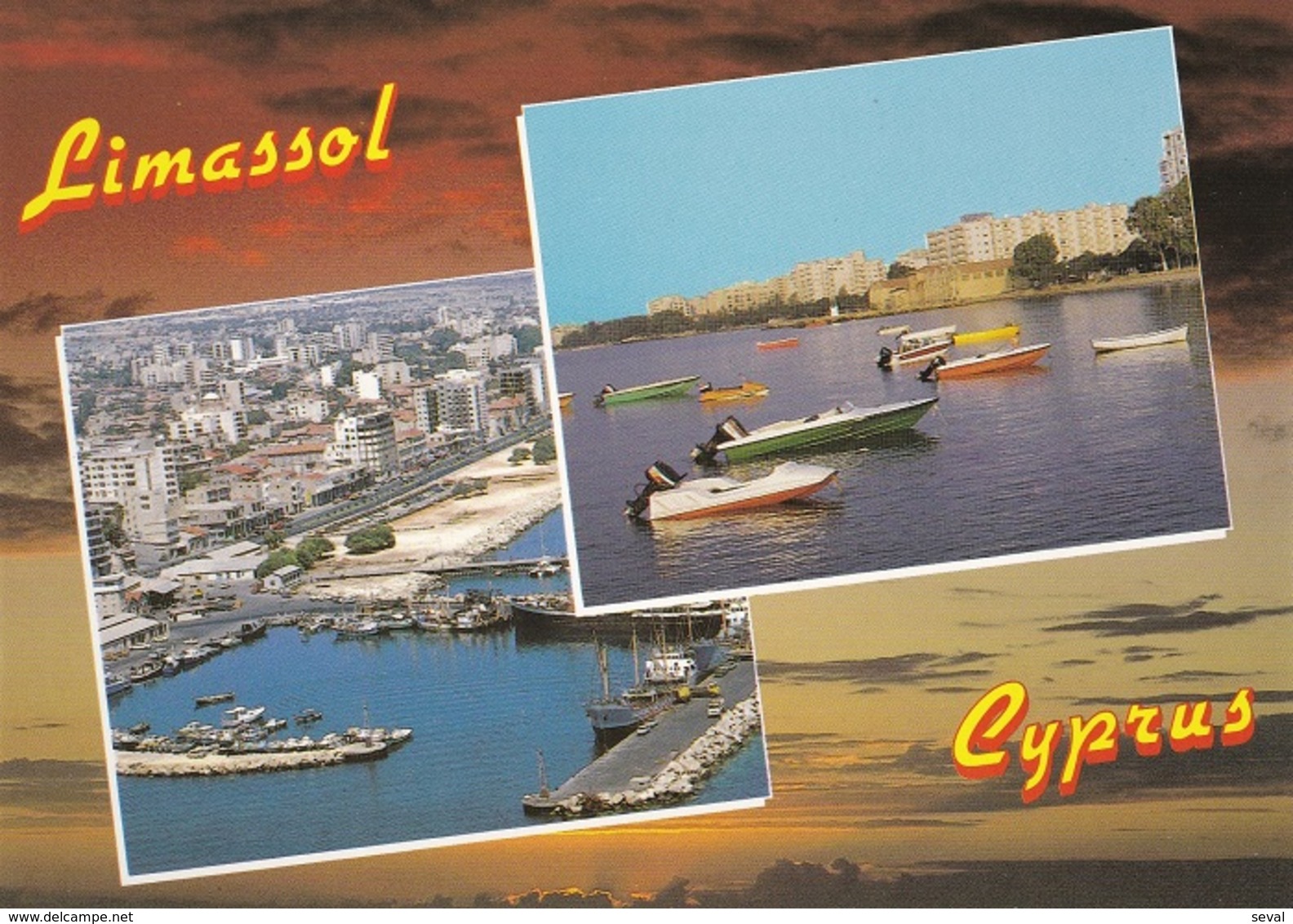 Cyprus 1980's Postcard * Limassol Multiview * Collection : Triarchos Supercards* Number : 747SC - Chipre