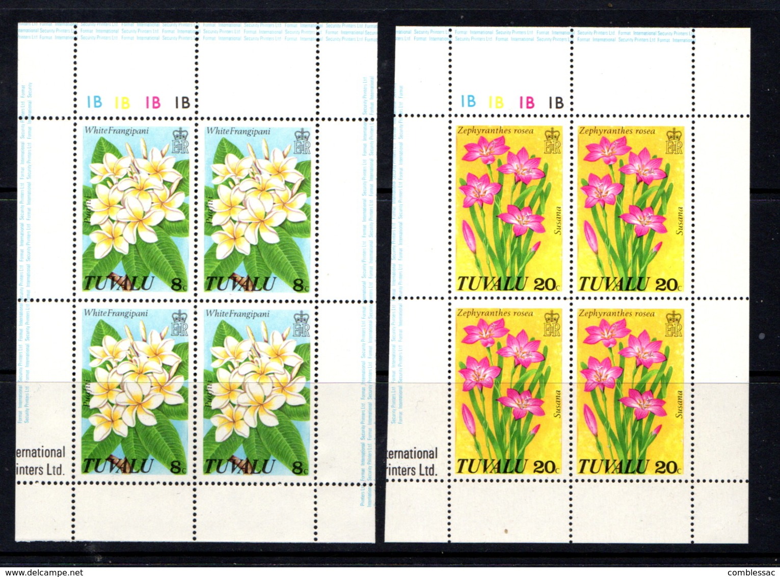 TUVALU    1978    Wild  Flowers    4  Sheetlets     MNH - Tuvalu