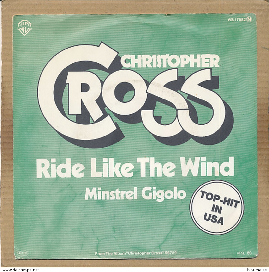 7" Single, Christopher Cross - Ride Like The Wind - Disco, Pop