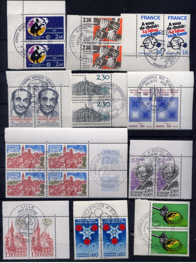 FRANCE - ENSEMBLE DE TIMBRES OBLITERES CACHET 1er JOUR - 1980-1989