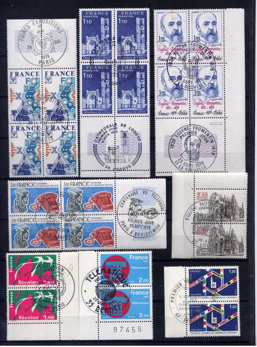 FRANCE - ENSEMBLE DE TIMBRES OBLITERES CACHET 1er JOUR - 1980-1989