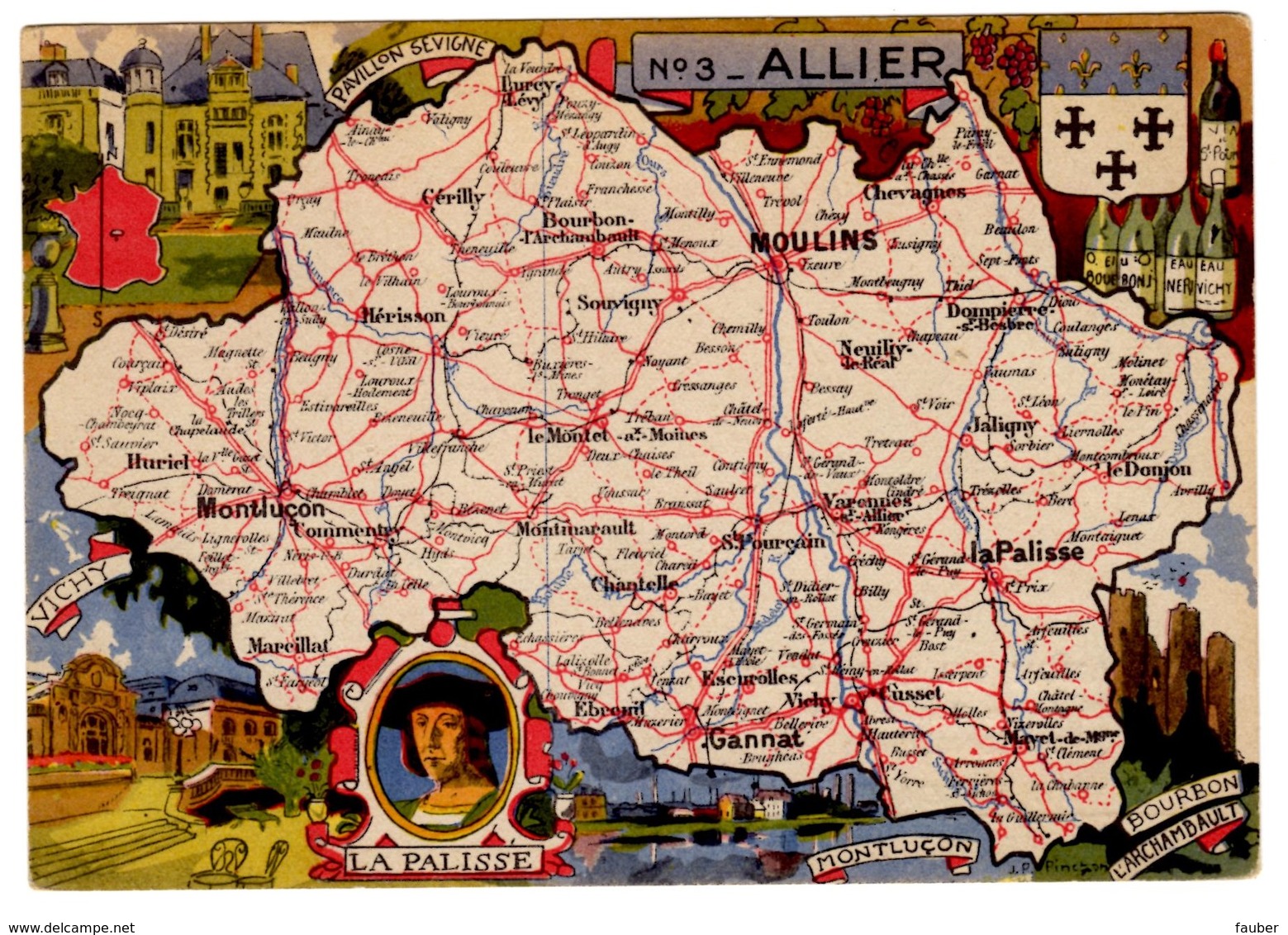 Allier  N° 3  EDT Blondel  La Rougery + Publicité Magasin Tourcoing - Mapas