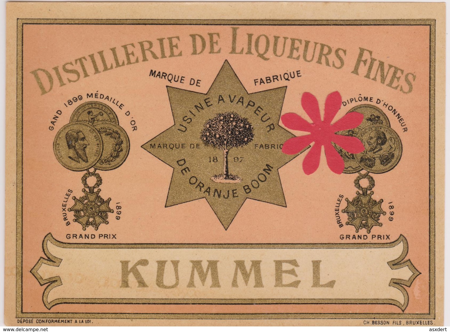 Hasselt / Stokerij - Distillerie Looienga "De Oranje Boom" 1897 - Liqueurs Fines - Etiket - Andere & Zonder Classificatie