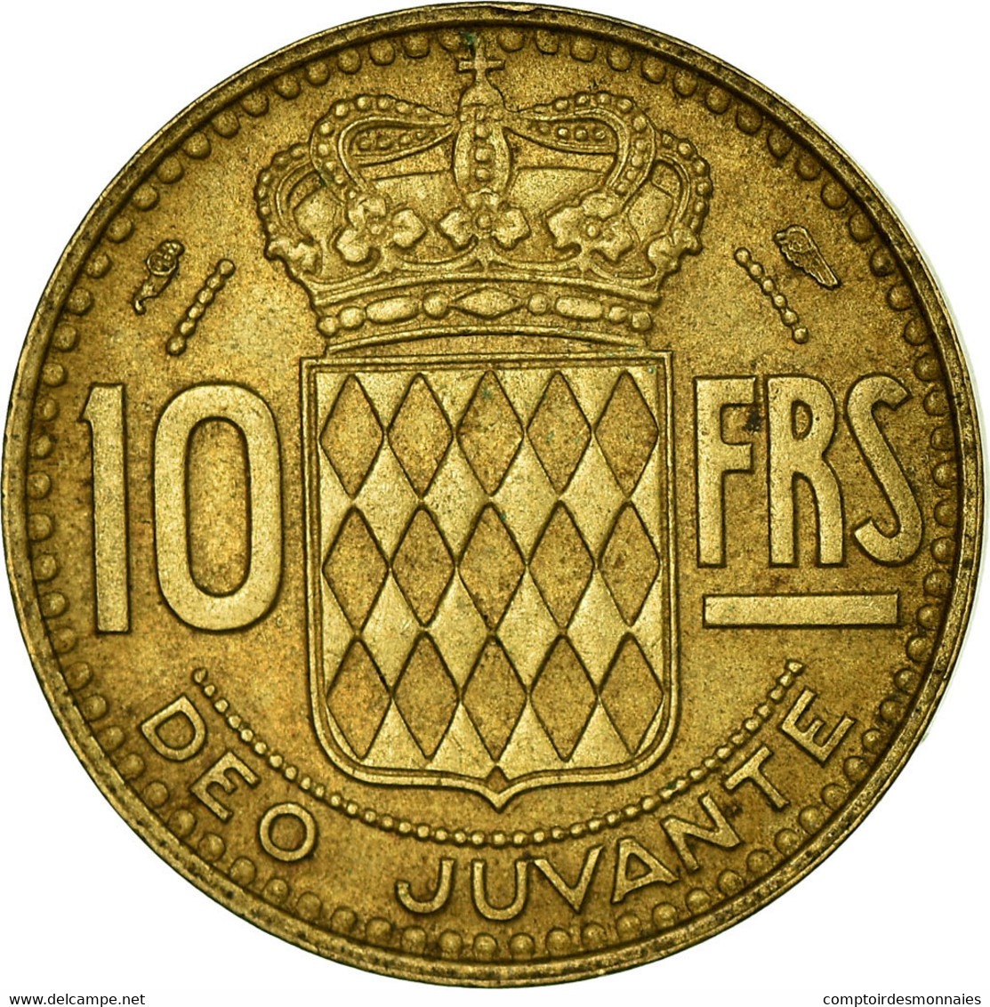 Monnaie, Monaco, Rainier III, 10 Francs, 1951, TB+, Aluminum-Bronze, Gadoury:MC - 1949-1956 Old Francs