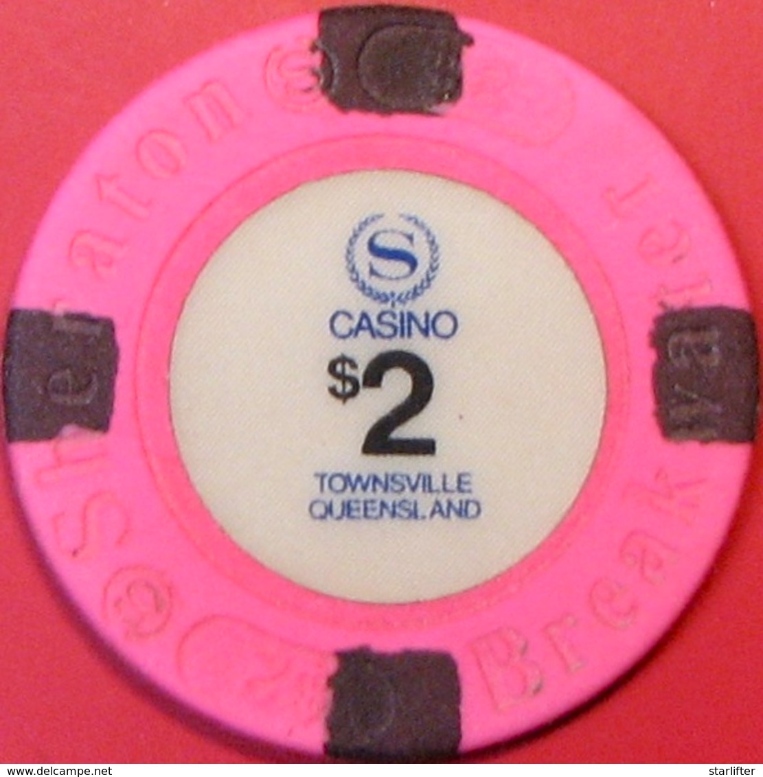 $2 Casino Chip. Sheraton Breakwater, Townsville, Australia. Q64. - Casino