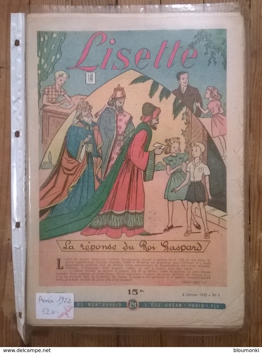 Lot De 52 Revues Journaux LISETTE 52 Numeros Année Complète 1952 - Lisette