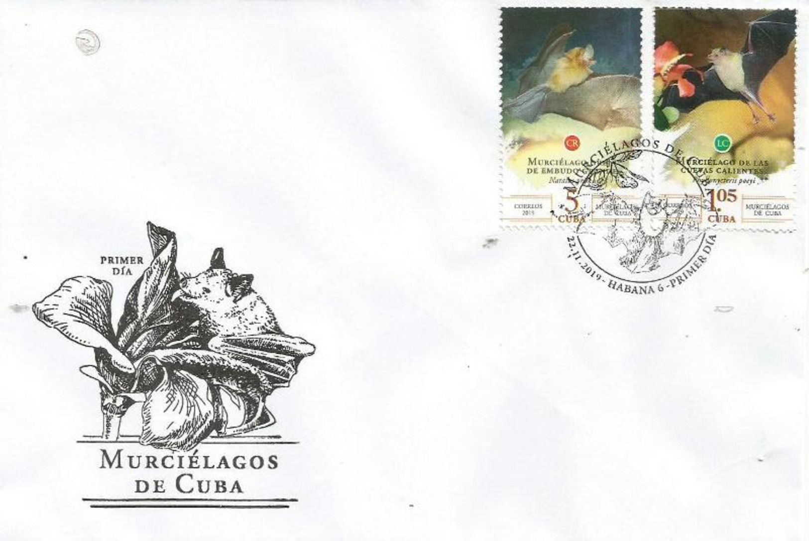 Cuba 2019 Bats 6v + S/S FDC`s MNH - Murciélagos