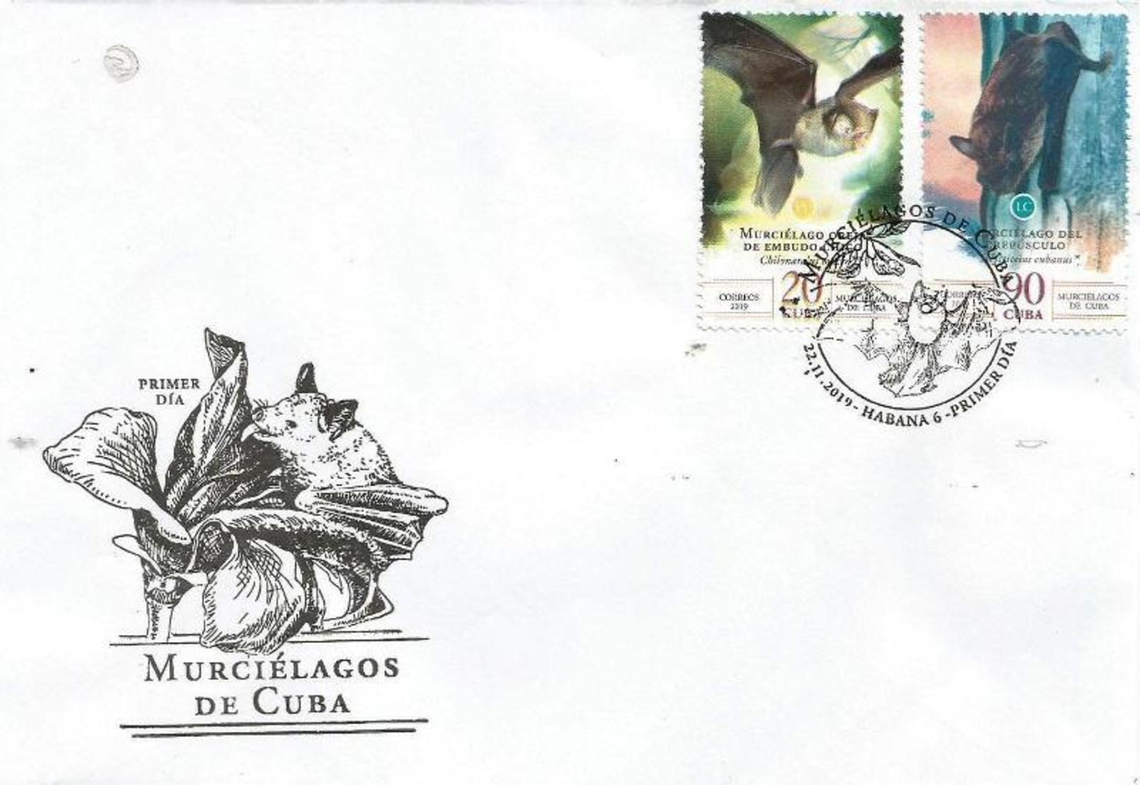 Cuba 2019 Bats 6v + S/S FDC`s MNH - Murciélagos