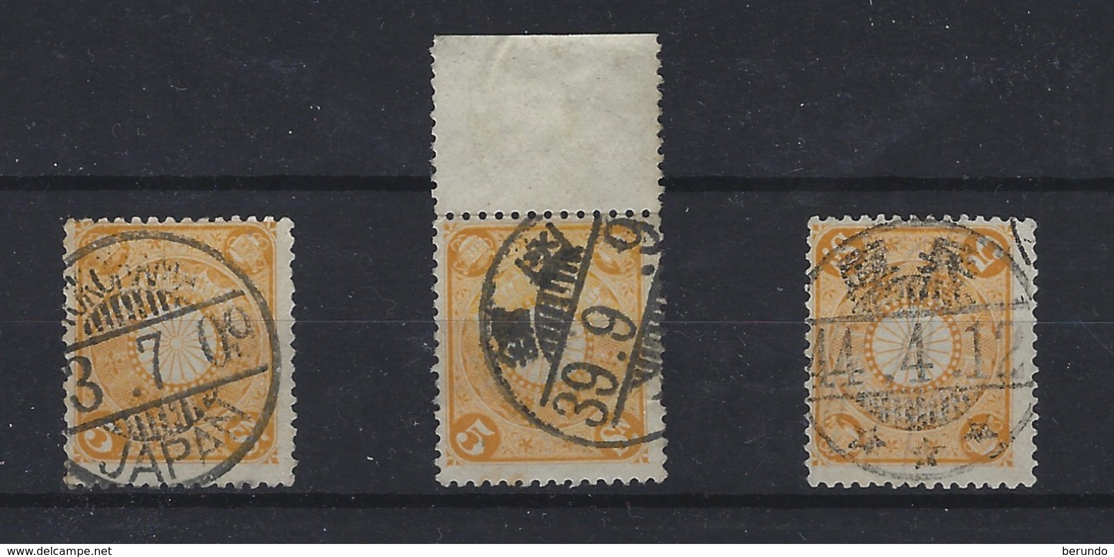 JAPAN - 5 Sen Kiku JSCA # 110 - 3x  Used  - 1998 - Usati