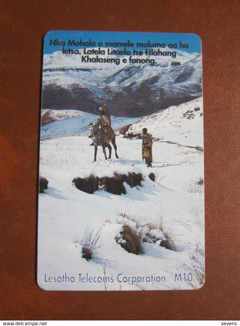The First Issued Chip Phonecard,Earth Station,used With Scratch - Lesotho