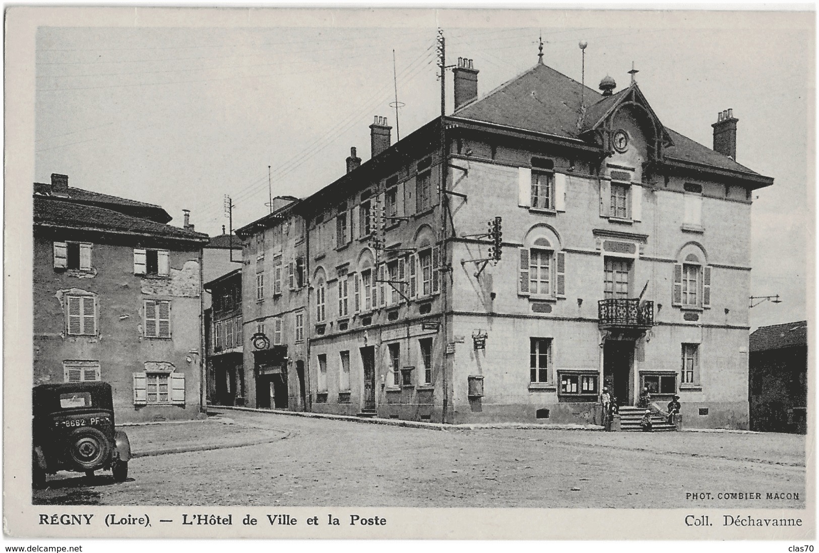 REGNY - L'HOTEL DE VILLE ET LA POSTE - ANIMEE - VERS 1940 - Andere & Zonder Classificatie