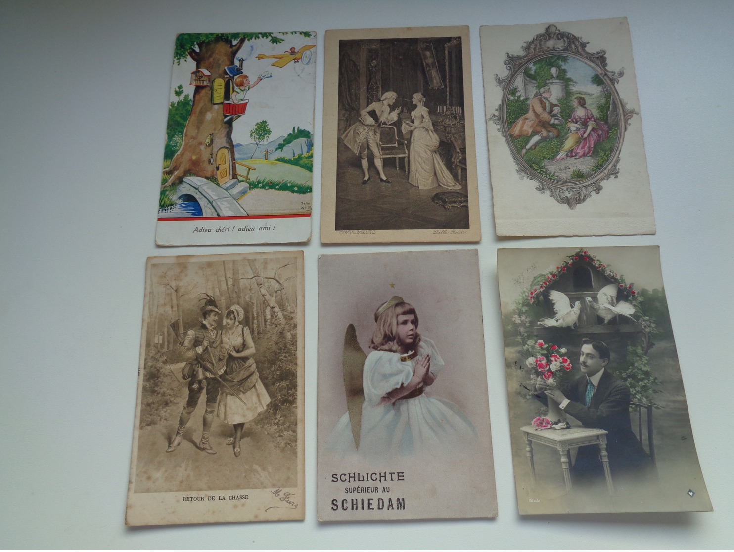 Beau lot de 60 cartes postales de fantaisie      Mooi lot van 60 postkaarten fantasie   - 60 scans