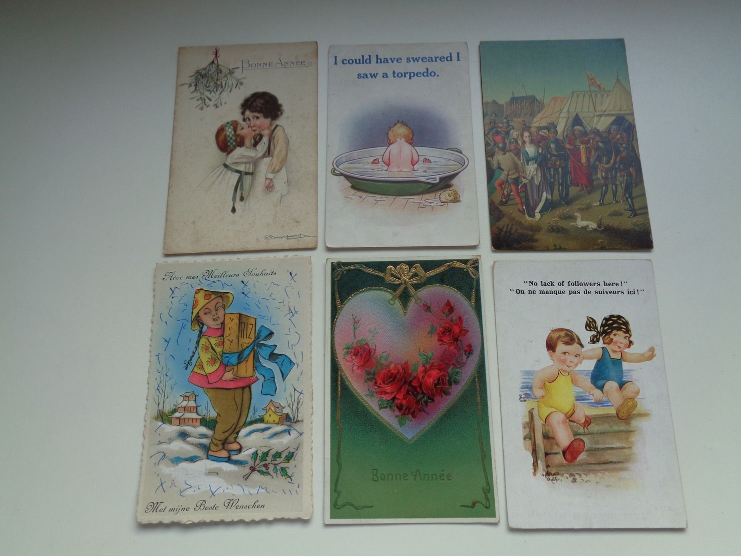 Beau lot de 60 cartes postales de fantaisie      Mooi lot van 60 postkaarten fantasie   - 60 scans