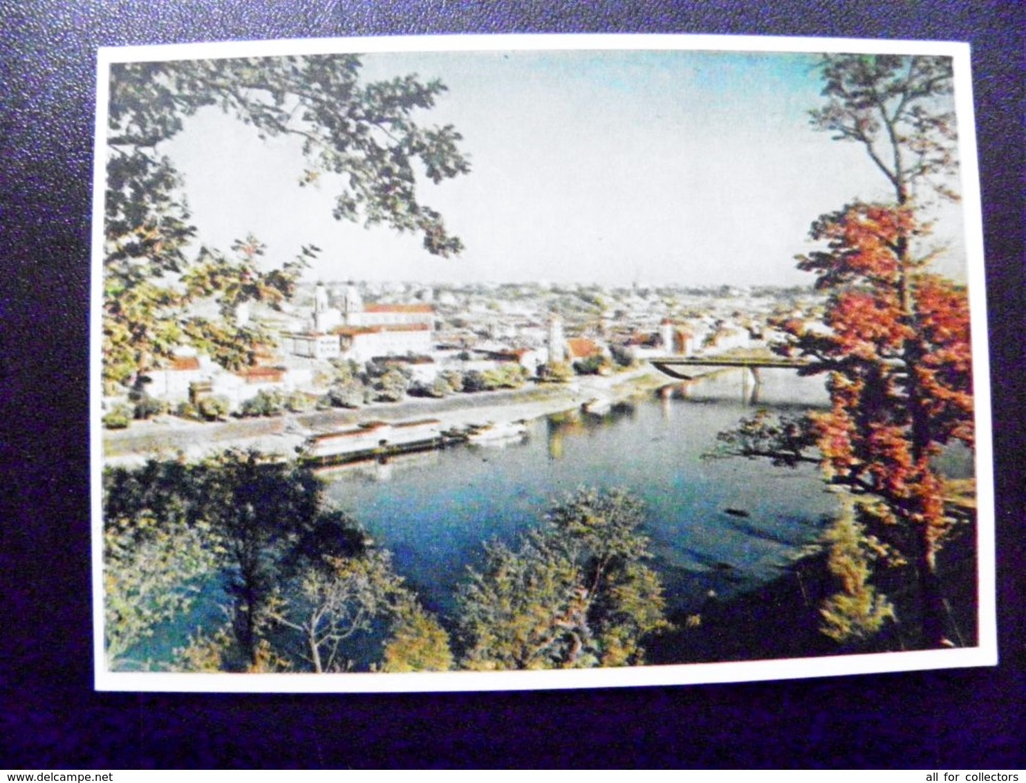 Card Carte Karte Lithuania Kaunas 1956 Panorama River Bridge - Lithuania
