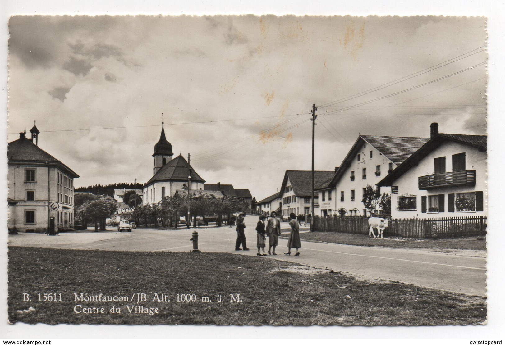 MONTFAUCON Centre Du Village Vache Animée Auto Tanksäule - Montfaucon