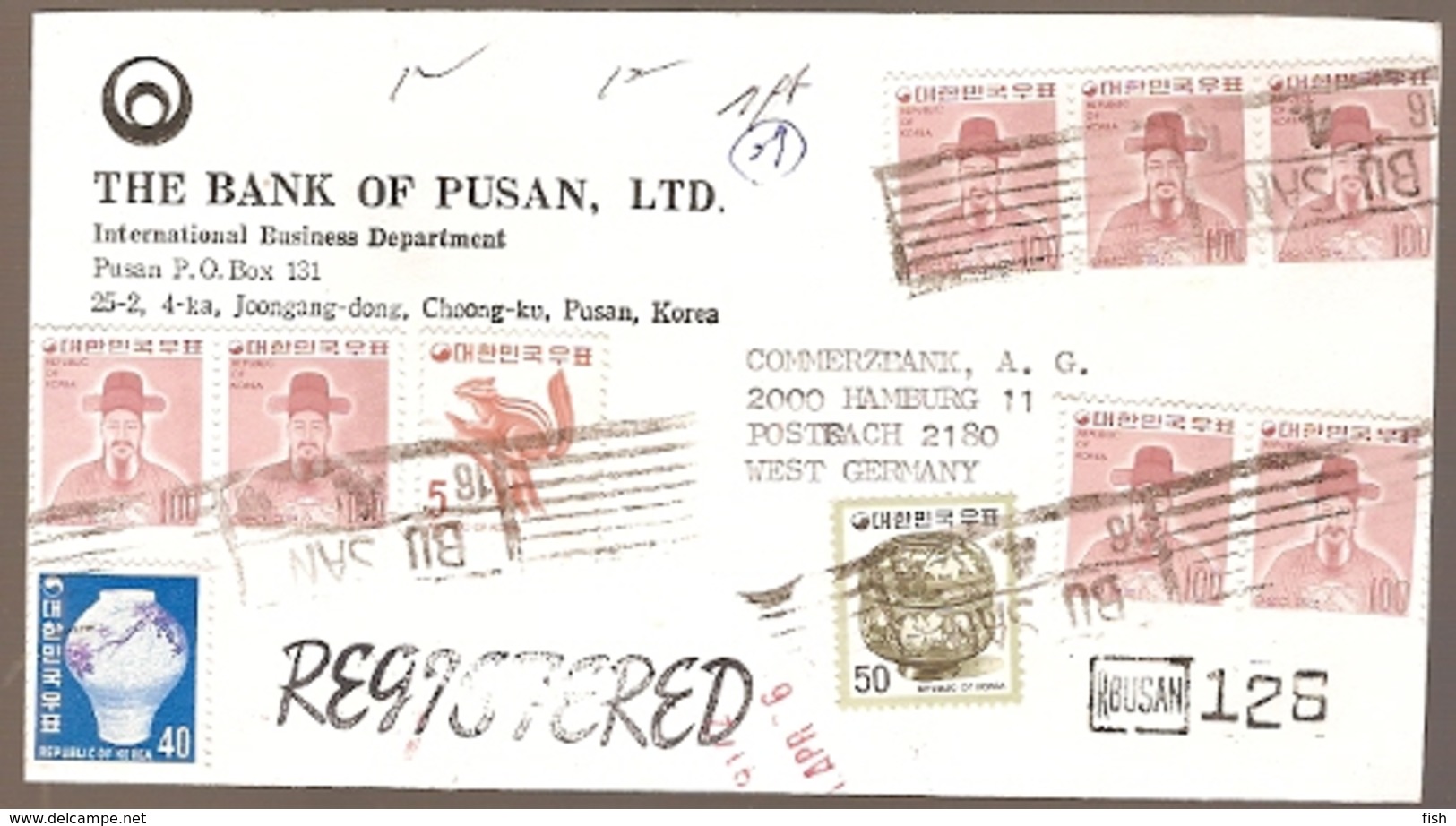 South Korea & Marcofilia, The Bank Of Pusan To Hamburg Germany (78688) - Korea, South