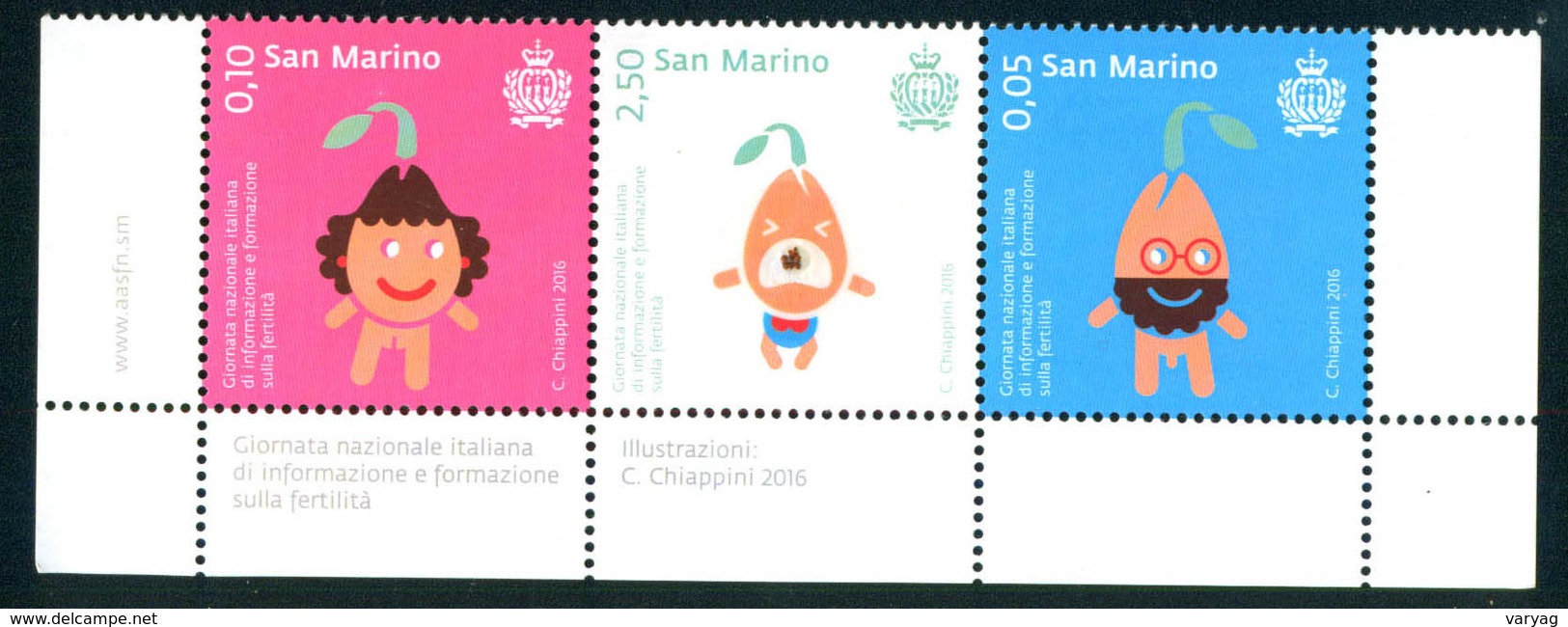 San Marino 2016 Fertility 3v Se-ten MNH - Unused Stamps