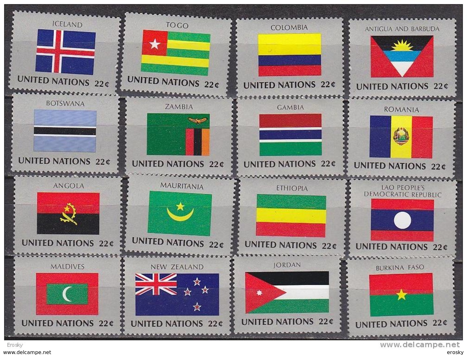 H0321 - UNO ONU NEW YORK N°467/82 ** DRAPEAUX FLAGS - Neufs