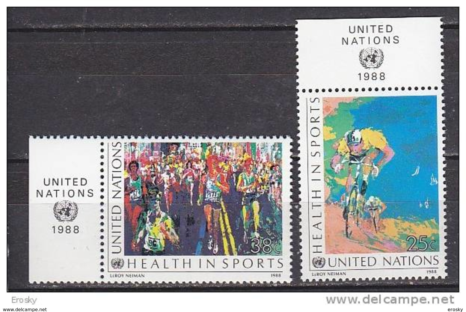 H0344 - UNO ONU NEW YORK N°519/20 ** AVEC TAB SPORT - Neufs