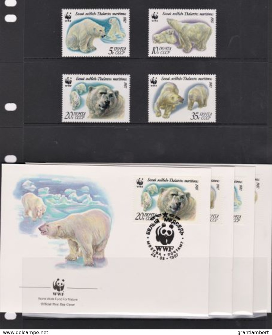 USSR 1987 Polar Bear Set Of 4 MNH + FDCs  WWF - Other & Unclassified