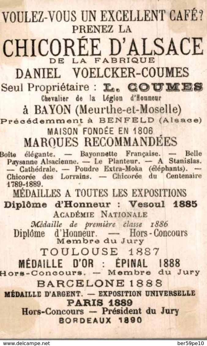 CHROMO CHICOREE D'ALSACE DANIEL VOELCKER-COULES BAYON  JEANNE D'ARC BLESSES DEVANT COMPIEGNE - Sonstige & Ohne Zuordnung