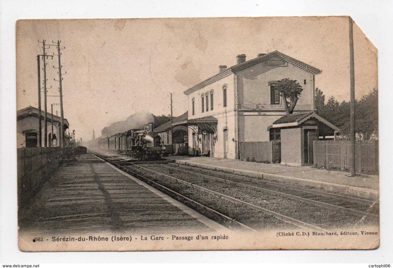 - CPA SÉRÉZIN-DU-RHÔNE (38) - La Gare 1904 - Passage D'un Rapide - Edition Blanchard 363 - - Other & Unclassified