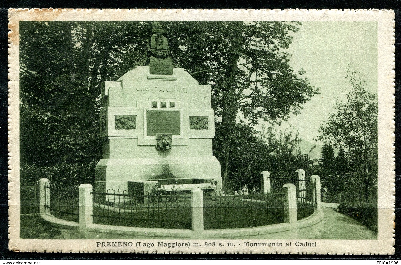 Z1894 PREMENO (VCO Verbania) Monumento Ai Caduti, FP, Viaggiata 1928 Per Milano, Ottime Condizioni (GC) - Verbania