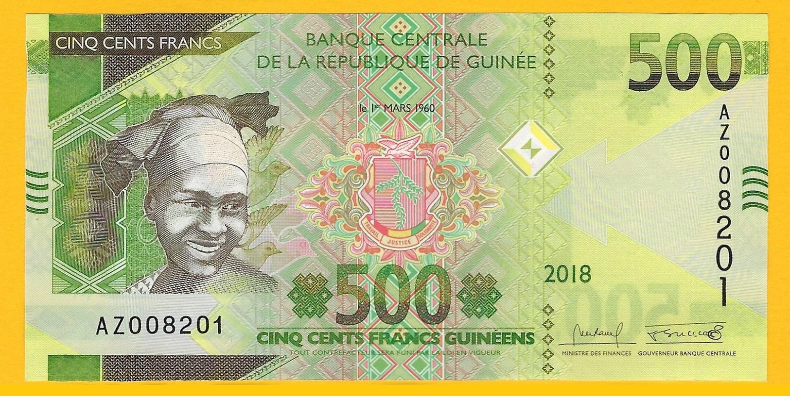 Guinea 500 Francs P-new 2018(2019) REPLACEMENT UNC Banknote - Guinea