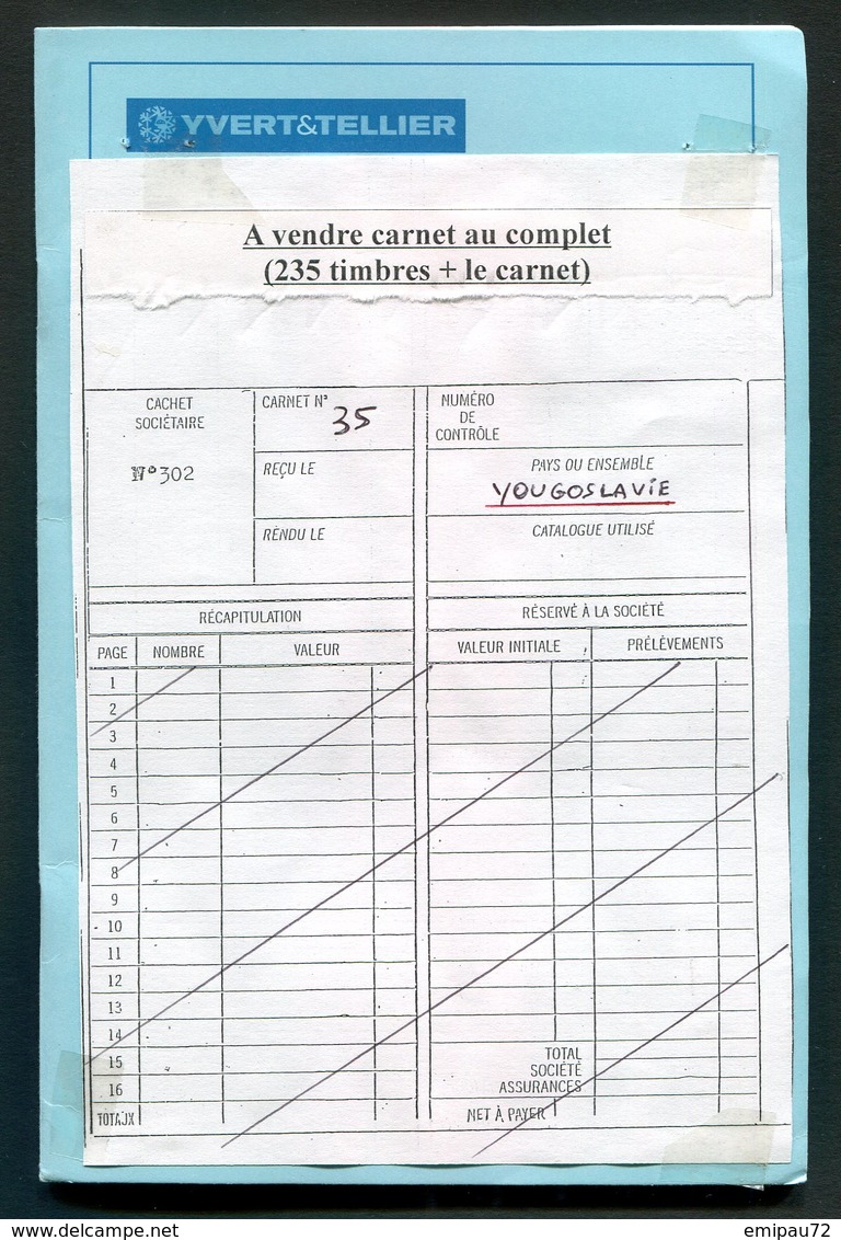 YOUGOSLAVIE- Carnet à Choix Complet Avec 235 Timbres Neufs Et Oblitérés - Colecciones & Series