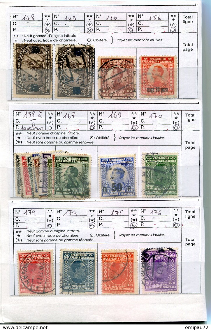 YOUGOSLAVIE- Carnet à choix complet avec 235 timbres neufs et oblitérés